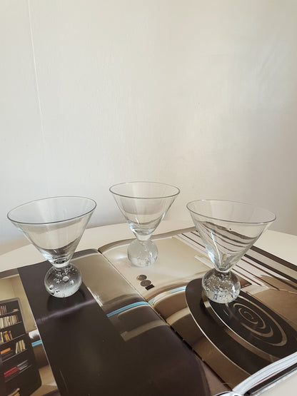 BUBBLE BASE MARTINI GLASSES