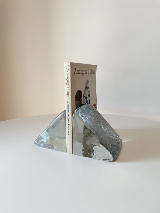 CLEAR GLASS BOOKENDS