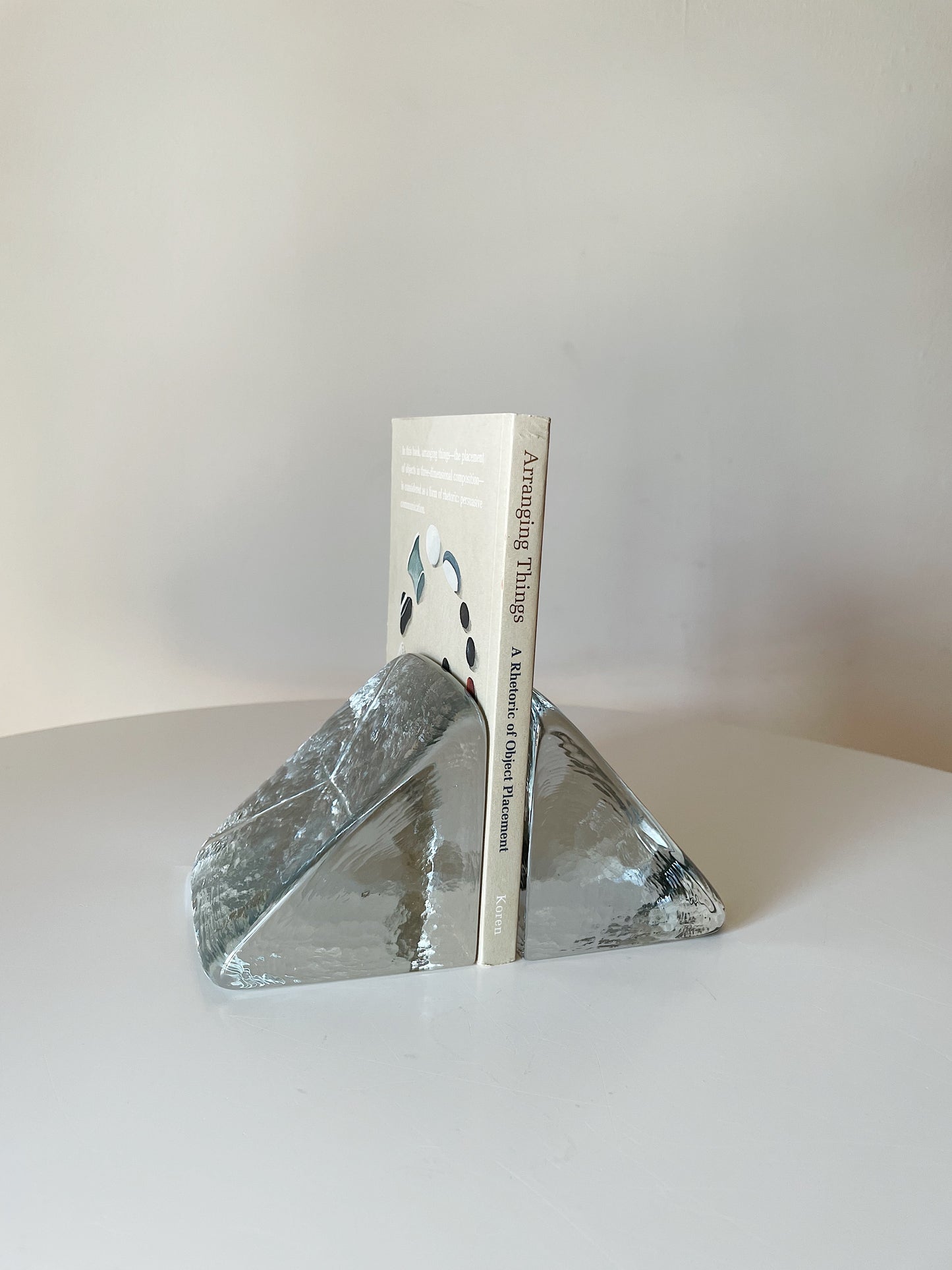 CLEAR GLASS BOOKENDS