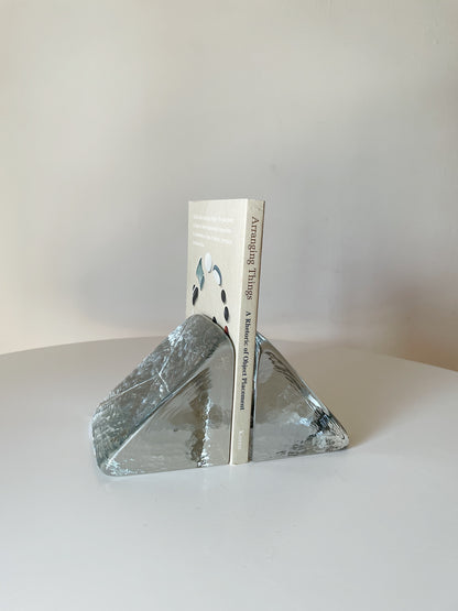 CLEAR GLASS BOOKENDS