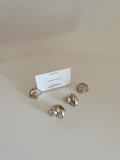 SILVER SHELL PLACE CARD HOLDERS