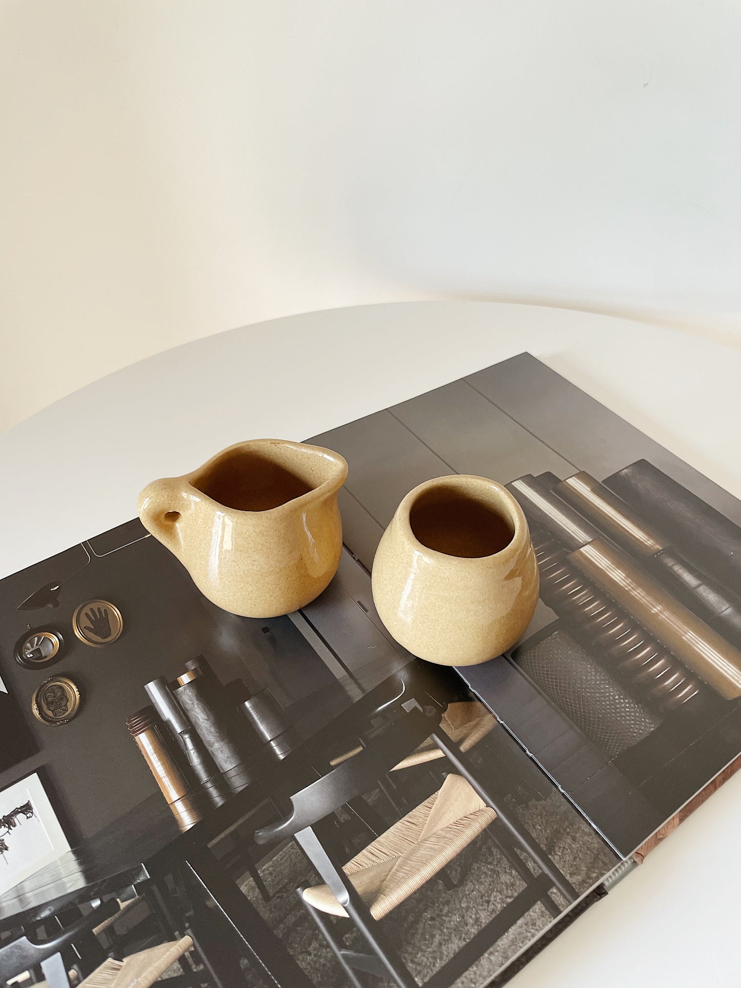 STUDIO POTTERY CREAMER & SUGAR SET