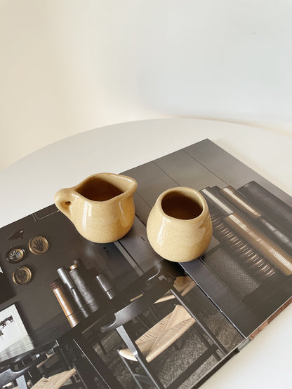 STUDIO POTTERY CREAMER & SUGAR SET