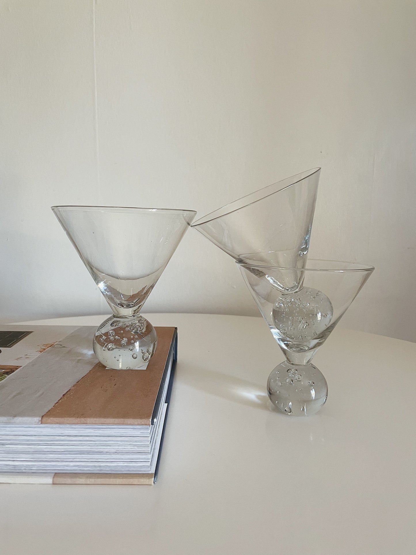 BUBBLE BASE MARTINI GLASSES