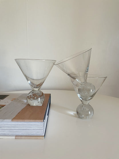 BUBBLE BASE MARTINI GLASSES