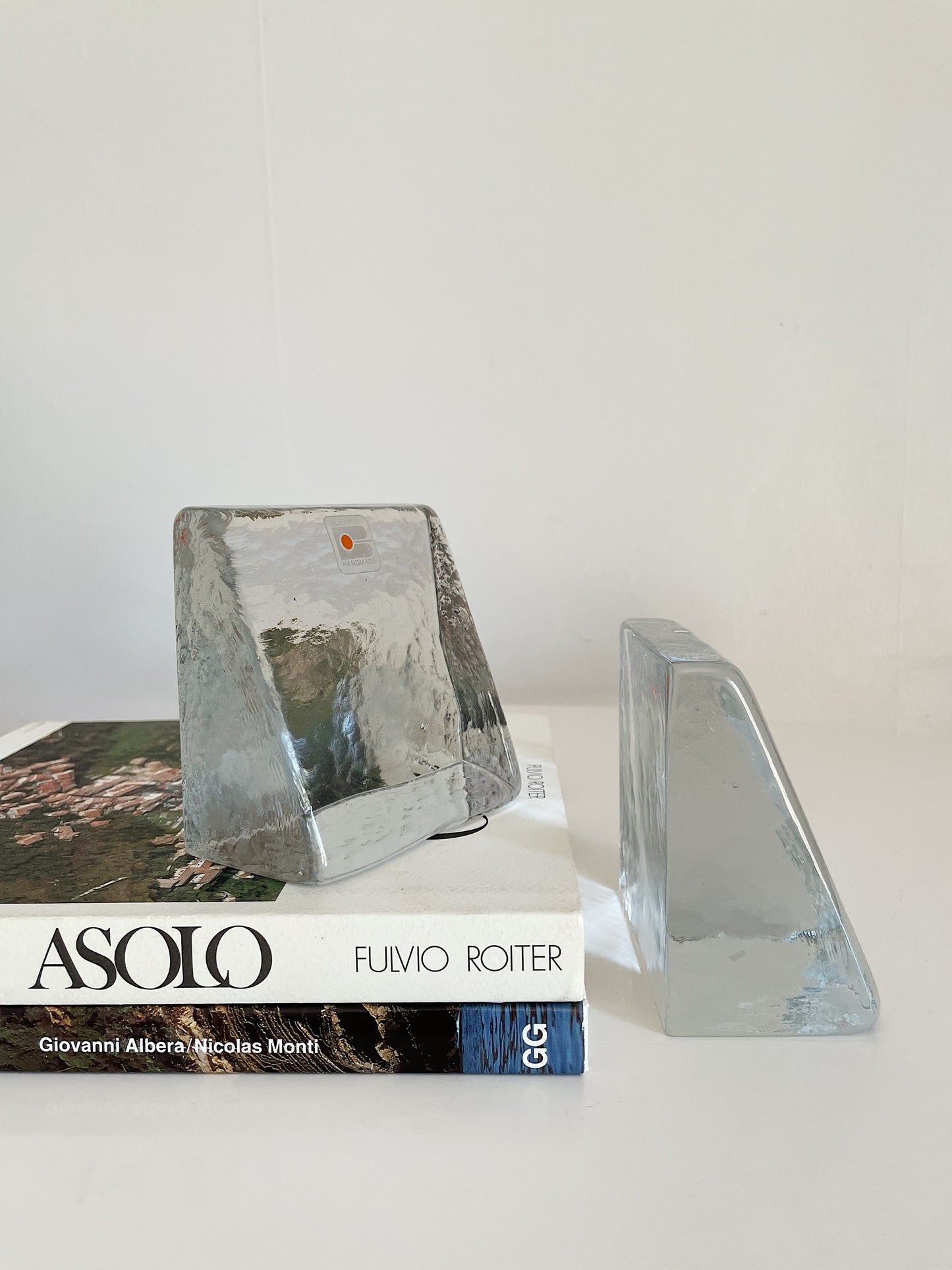 GLASS BOOKENDS BY BLENKO