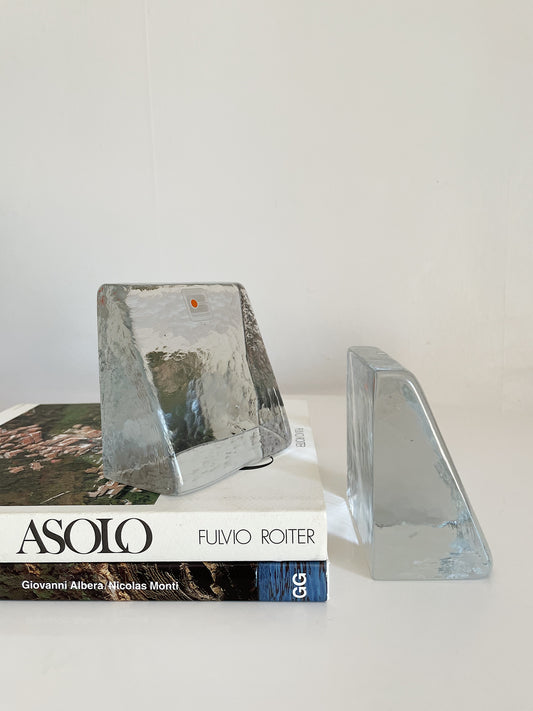 GLASS BOOKENDS BY BLENKO