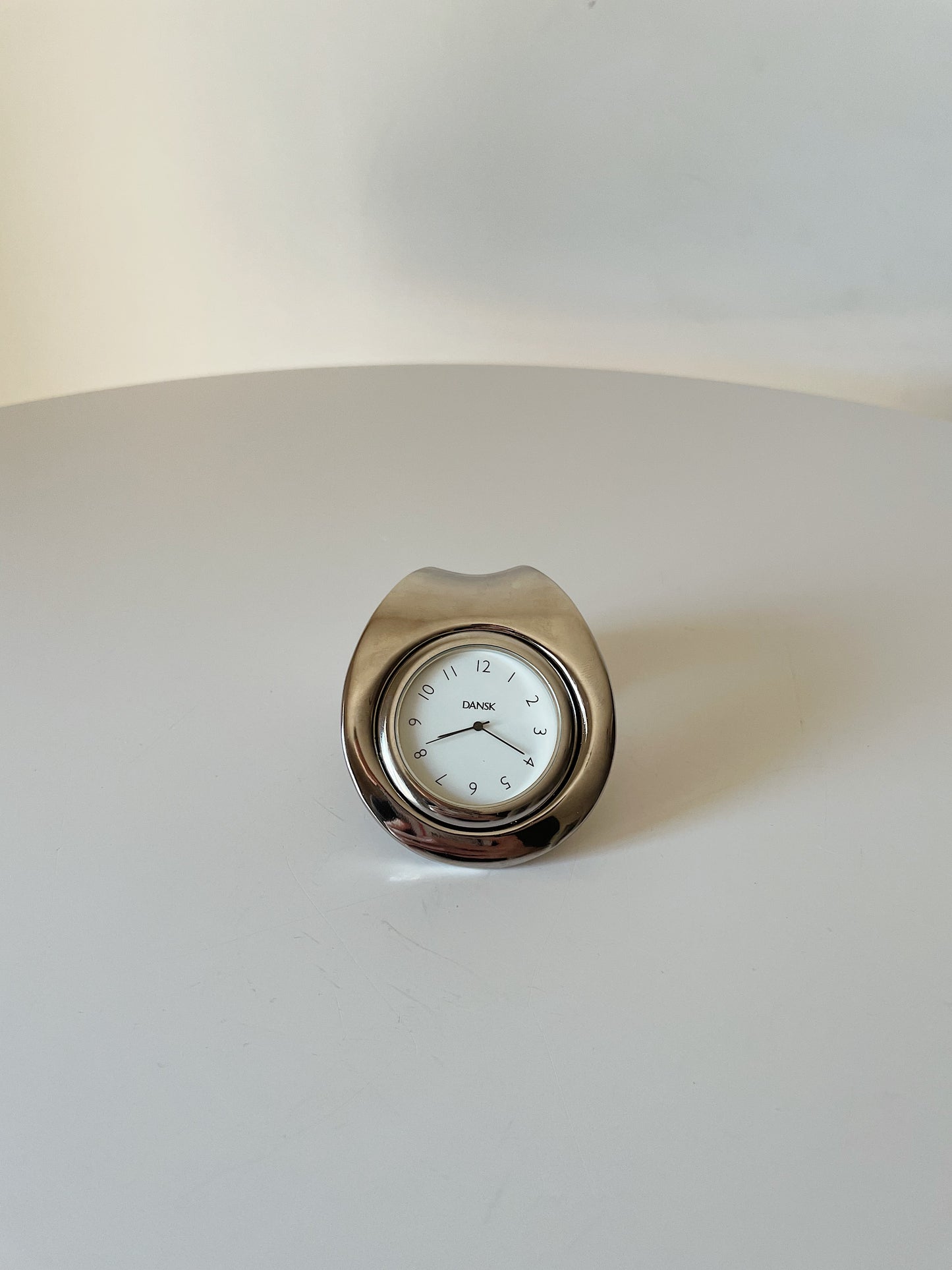 SILVER OTERO PAPERWEIGHT CLOCK BY DANSK