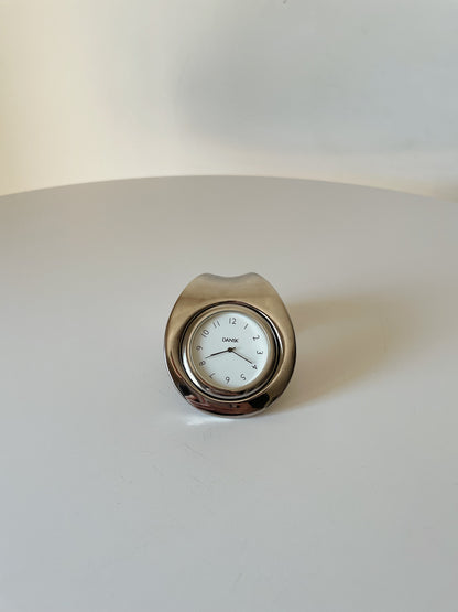SILVER OTERO PAPERWEIGHT CLOCK BY DANSK