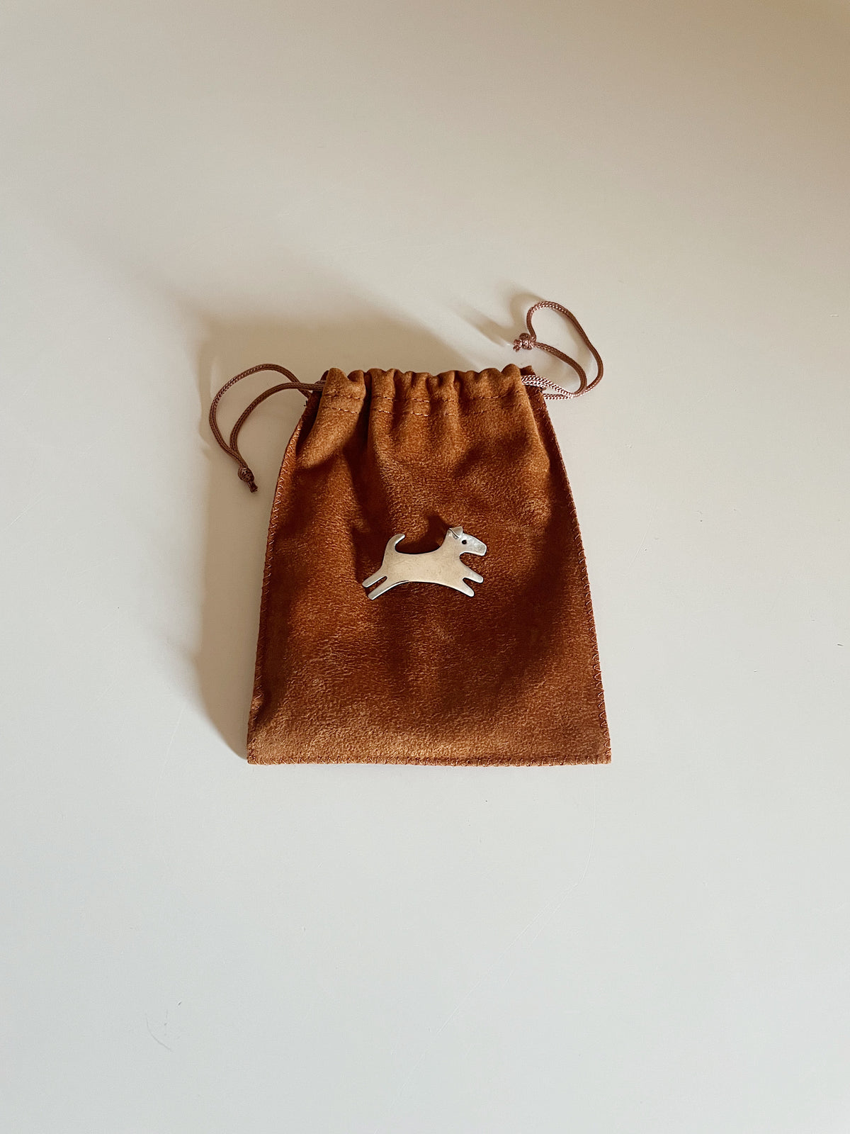 SILVER DOG BROOCH