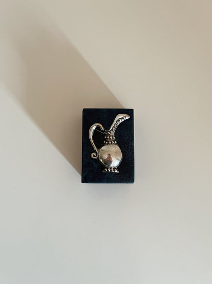 SILVER VASE BROOCH