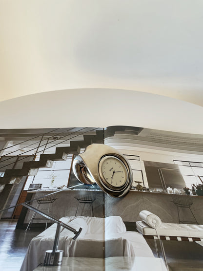 SILVER OTERO PAPERWEIGHT CLOCK BY DANSK