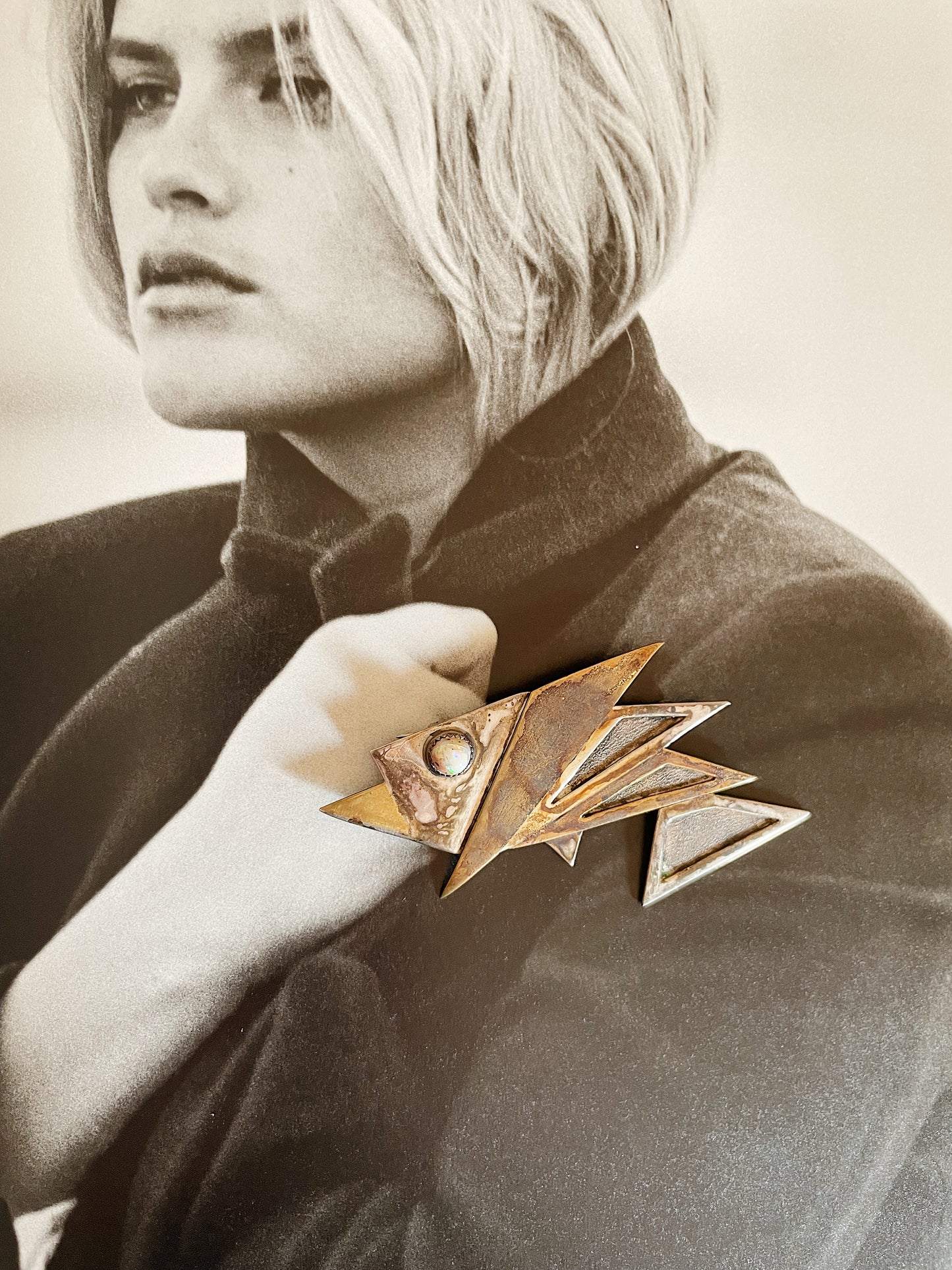 METAL FISH BROOCH