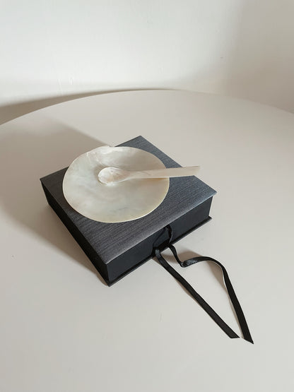MOTHER OF PEARL DISH & SPOON SET