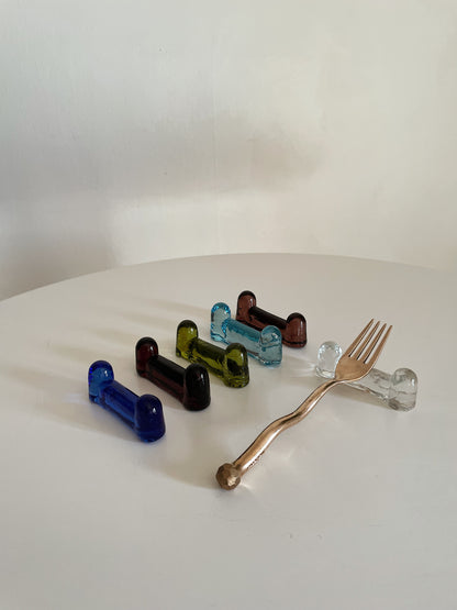 COLORFUL GLASS CUTLERY RESTS