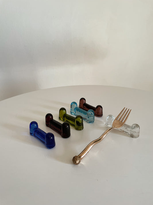 COLORFUL GLASS CUTLERY RESTS