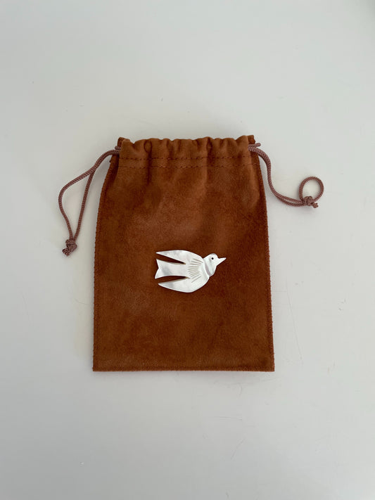 MOTHER OF PEARL BIRD BROOCH