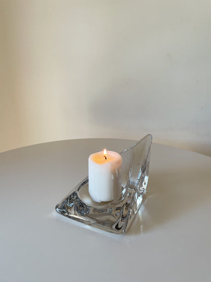 TRIANGULAR GLASS CANDLE HOLDER
