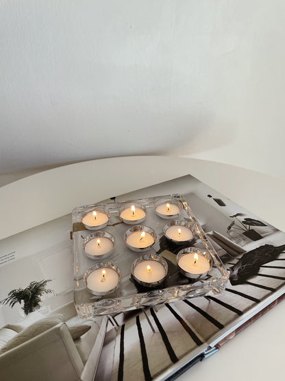 GLASS BLOCK CANDLE HOLDER