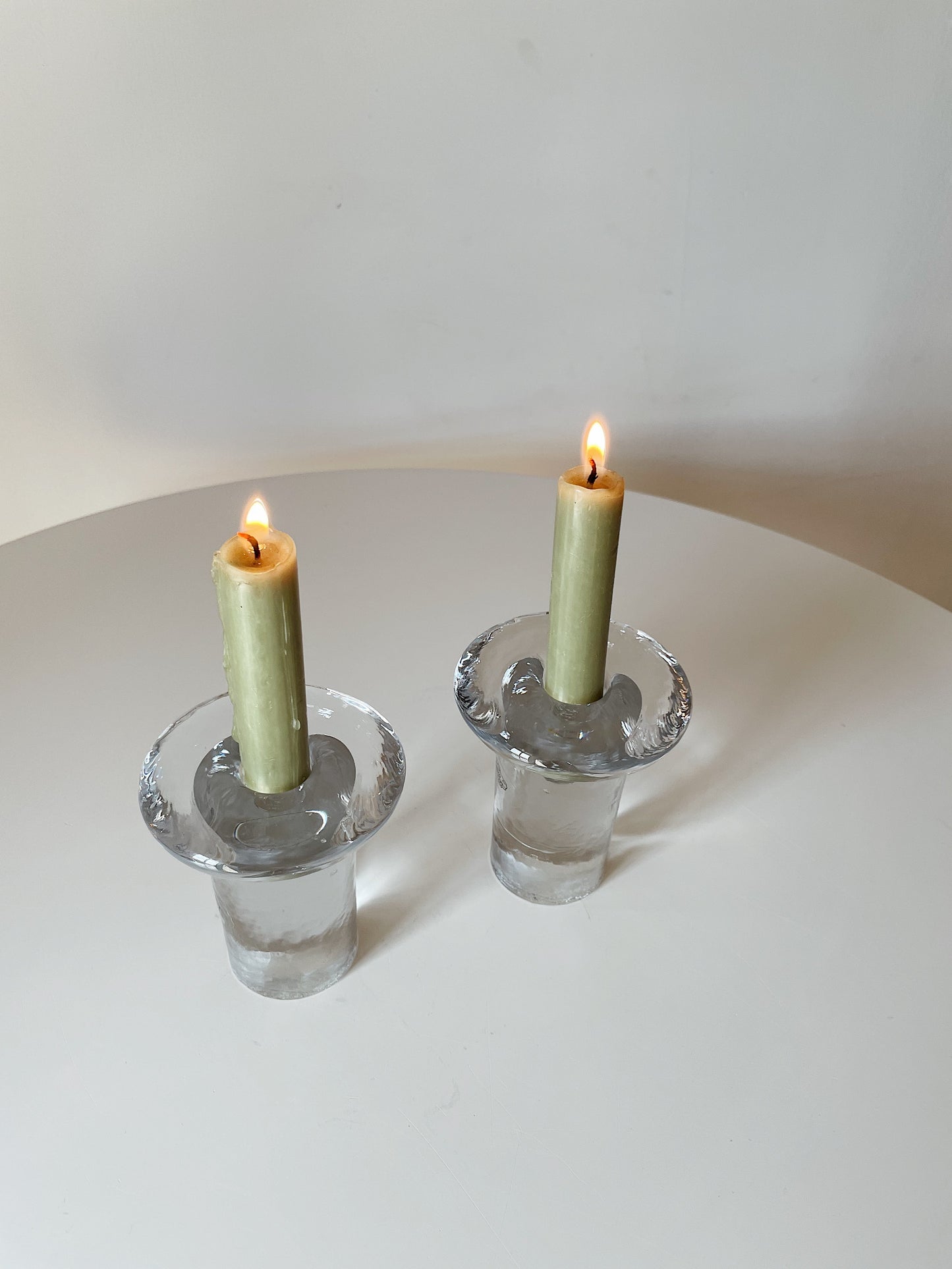 CLEAR GLASS CANDLEHOLDERS