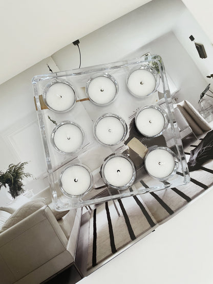 GLASS BLOCK CANDLE HOLDER