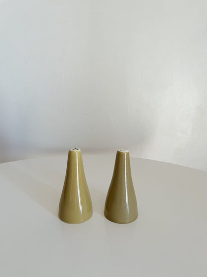 GREEN SALT AND PEPPER SHAKERS