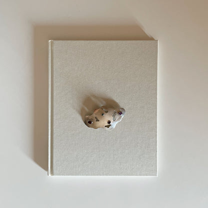 SILVER BROOCH WITH CABOCHONS