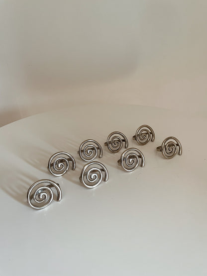 SILVER SPIRAL NAPKIN RINGS