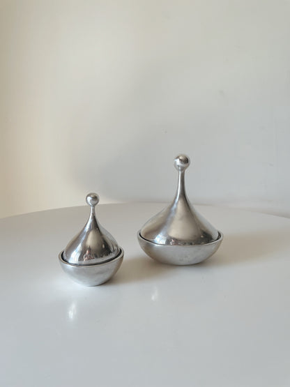 SILVER TEARDROP VESSELS