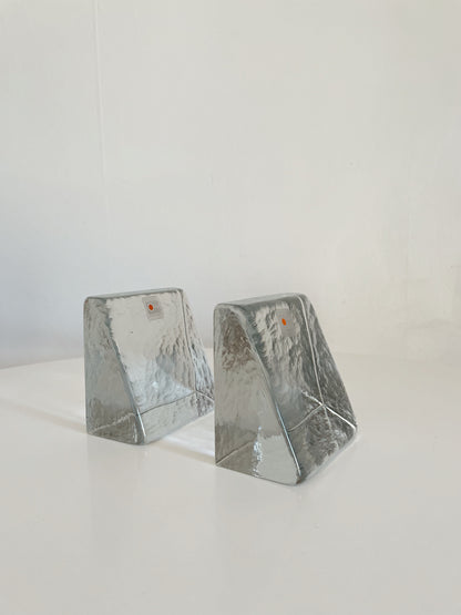 GLASS BOOKENDS BY BLENKO