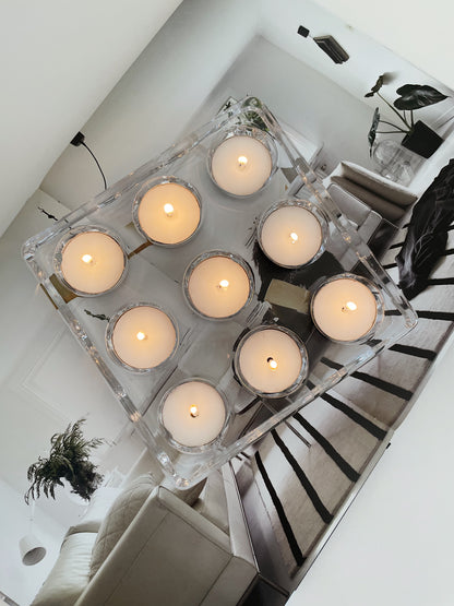 GLASS BLOCK CANDLE HOLDER