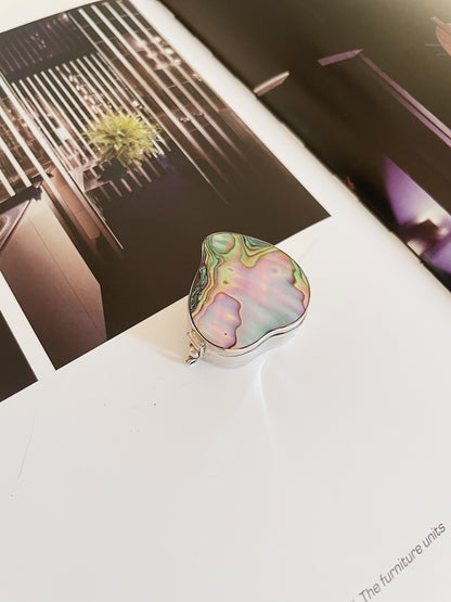 SILVER AND ABALONE PILL BOX