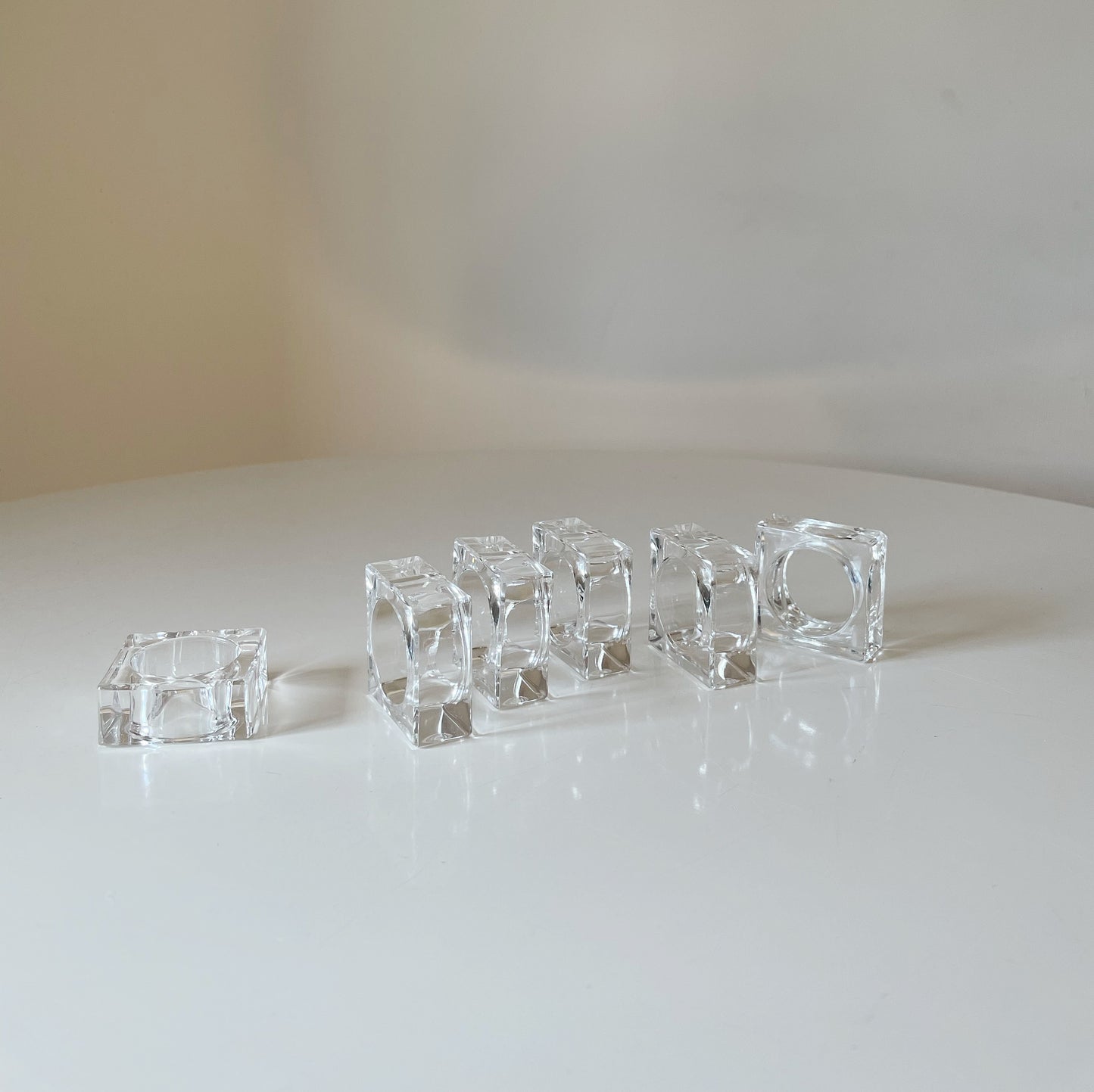 LUCITE NAPKIN RINGS