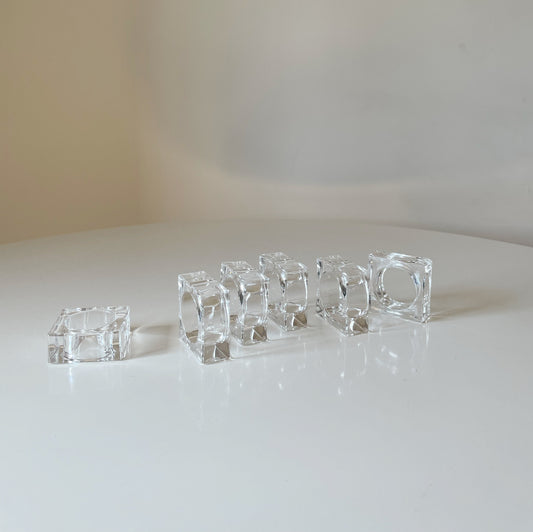 LUCITE NAPKIN RINGS