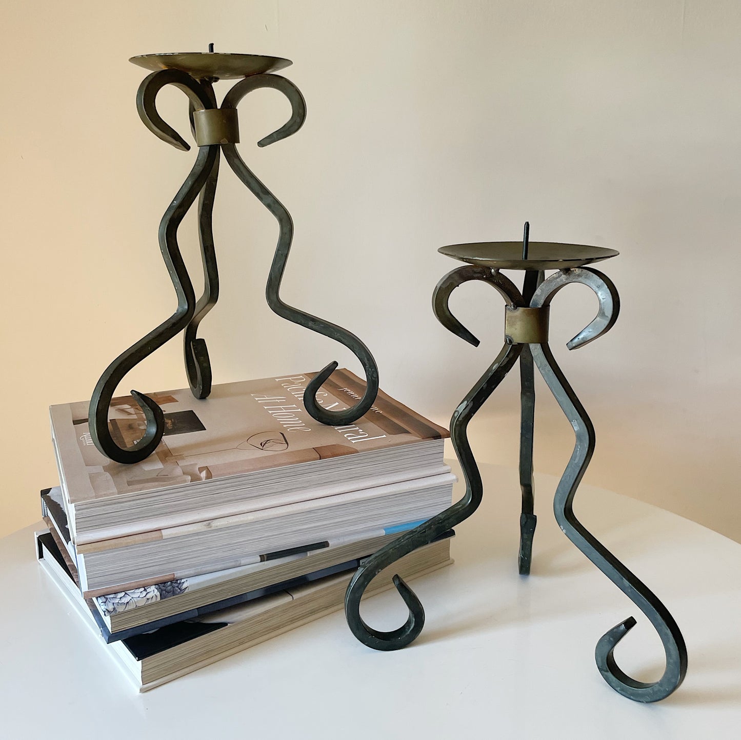 IRON CANDLESTICK HOLDERS
