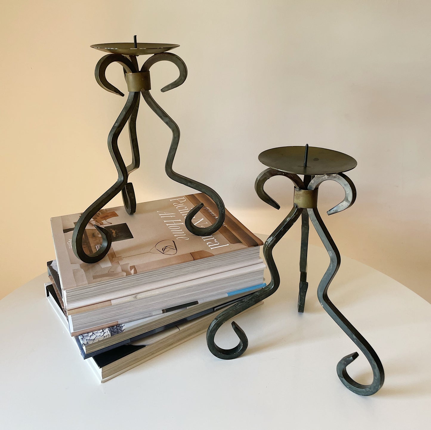 IRON CANDLESTICK HOLDERS